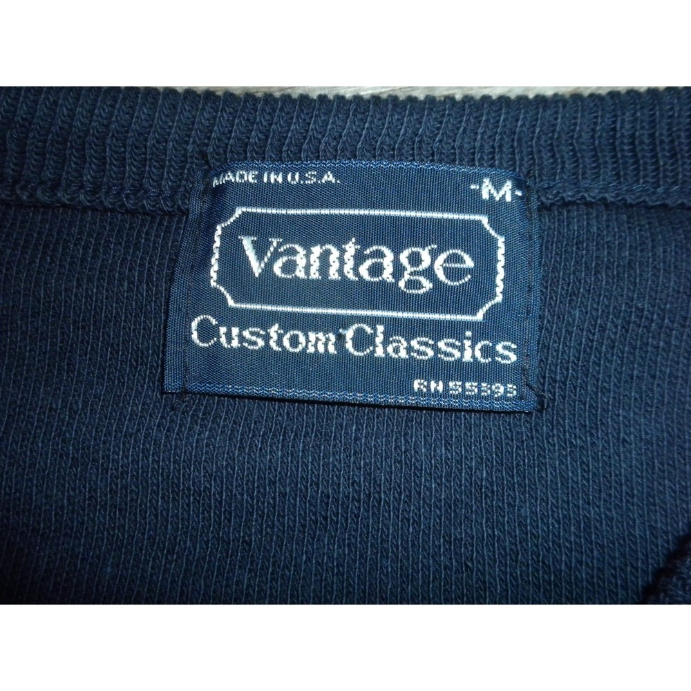 Vintage Diet Pepsi Sweater M Blue Knit V Neck Pullover Long Sleeve Vantage USA - Picture 5 of 9